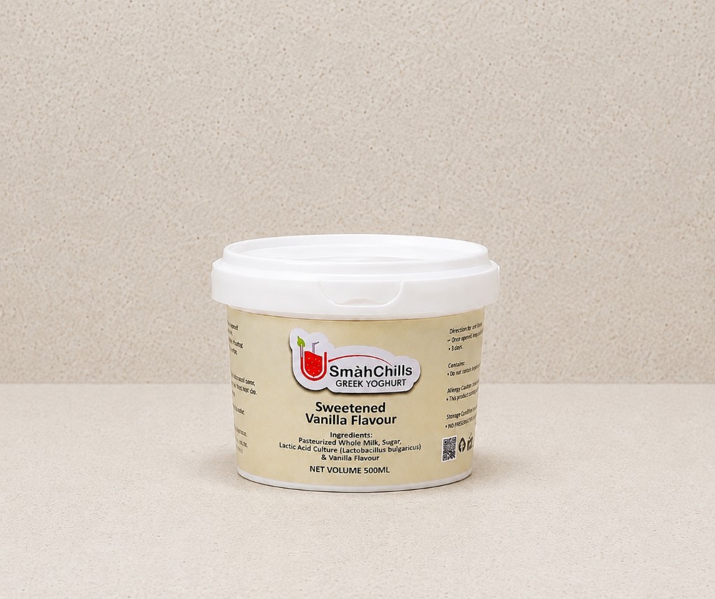 SmahChills Greek Yoghurt Sweetened Vanilla 500ml